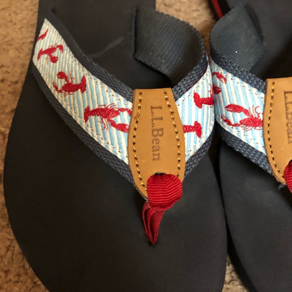 Womens LL Bean Printed Flip Flops Sz 7